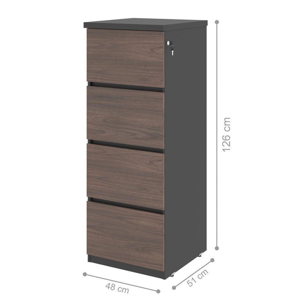 Arquivo Com 4 Gavetas Jessica Freijo Preto - 2