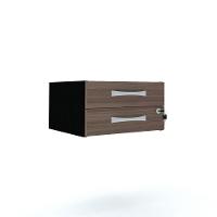 Gaveteiro Aéreo Tub 2 Gavetas Com Chaves Pe40 Em Mdp Walnut - 1