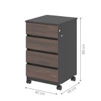 Gaveteiro Com 4 Gavetas Chelsea Freijo Preto - 2