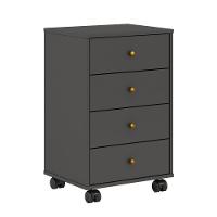 Gaveteiro 4 Gavetas Com Rodízios Joy Baker Grafito - 5