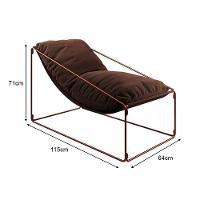 Espreguiçadeira Industrial Arpoador Com Almofada Cobre E Marrom - Marrom - 2