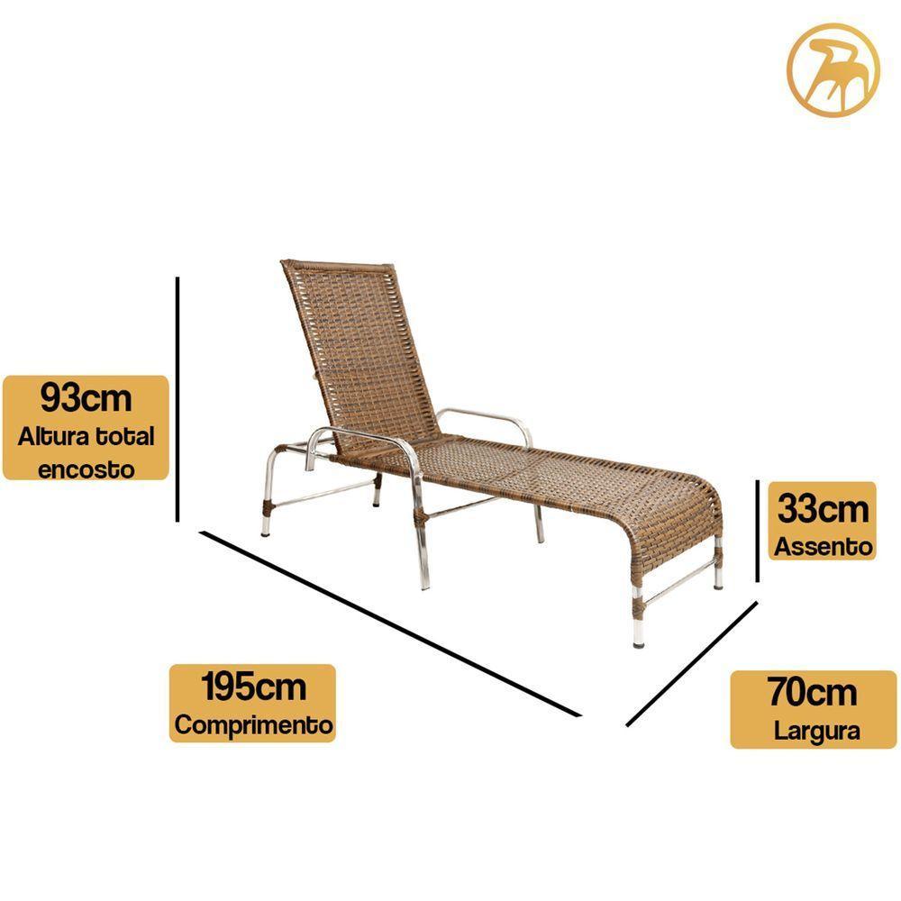 2 Espreguiçadeiras Esteira+Mesa Centro Garden Piscina Argila - 3