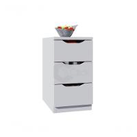 Gaveteiro Pés Em Madeira 3 Gavetas S/ Rodizios Branco - 5