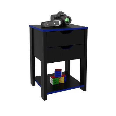 Gaveteiro Para Escritório Me4163 Mdp Preto/Azul