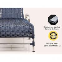 2 Espreguiçadeiras Esteira e 1 Mesa de Centro Garden Azul Dark - 2
