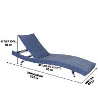 Espreguiçadeira Alumínio Com 6 Regulagens - Azul Dark - 2