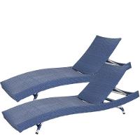 2 Espreguiçadeiras Com 6 Regulagens Alumínio - Azul Dark - 1