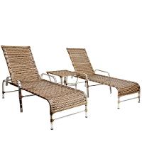 2 Espreguiçadeiras Esteira e 1 Mesa de Centro Garden Cappuccino - 1