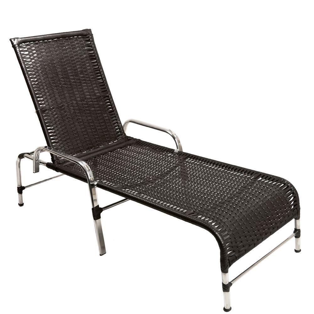 2 Espreguiçadeiras Esteira e 1 Mesa de Centro Garden Preto - 4