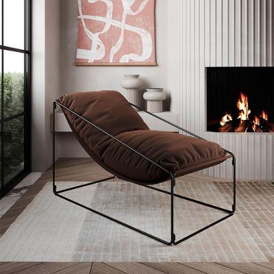 Espreguiçadeira Industrial Luxo Arpoador Com Almofada Marrom - Marrom