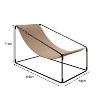 Espreguiçadeira Industrial Luxo Arpoador Tecido Suede Bege - Bege - 2