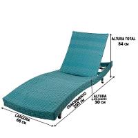 2 Espreguiçadeiras Com 6 Regulagens Azul Turquesa - 2