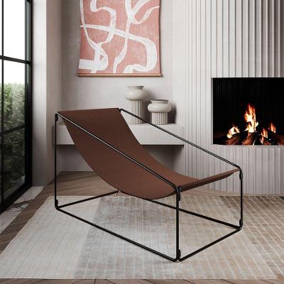 Espreguiçadeira Industrial Luxo Arpoador Tecido Suede Marrom - Marrom