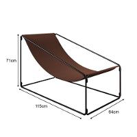 Espreguiçadeira Industrial Luxo Arpoador Tecido Suede Marrom - Marrom - 2