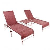 2 Espreguiçadeiras Esteira e 1 Mesa de Centro Garden Vinho Dark - 2