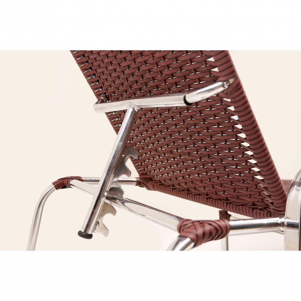 2 Espreguiçadeiras Esteira e 1 Mesa de Centro Garden Vinho Dark - 5