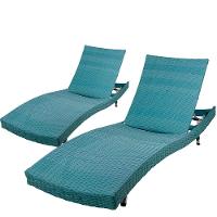 2 Espreguiçadeiras Alumínio Com 6 Regulagens - Azul Turquesa - 1