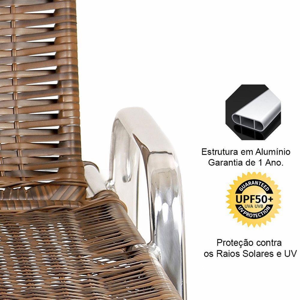 2 Espreguiçadeiras De Alumínio + 1 Mesa De Centro Argila - 2