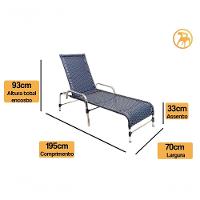 2 Espreguiçadeiras De Alumínio + 1 Mesa De Centro Azul Dark - 3