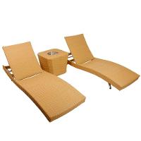 2 Espreguiçadeiras Com Mesa Em Alumínio 6 Regulagens Avelã - 1