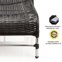 2 Espreguiçadeiras De Alumínio + 1 Mesa De Centro Preto - 2