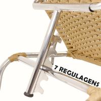 2 Espreguiçadeiras De Alumínio + 1 Mesa De Centro Avelã - 3