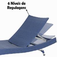 Espreguiçadeira Com 6 Regulagens Alumínio Azul Dark - 3
