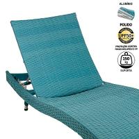 2 Espreguiçadeiras + Mesa 6 Regulagens Azul Turquesa