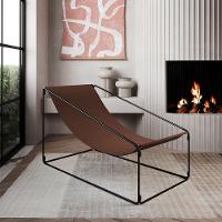 Espreguiçadeira Industrial Luxo Arpoador Tecido Suede Marrom - Cor: Marrom - 2