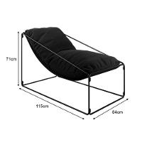 Espreguiçadeira Industrial Luxo Arpoador Com Almofada Preta - Cor: Preto - 3