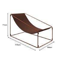 Espreguiçadeira Industrial Arpoador Suede Cobre E Marrom - Cor: Marrom - 5