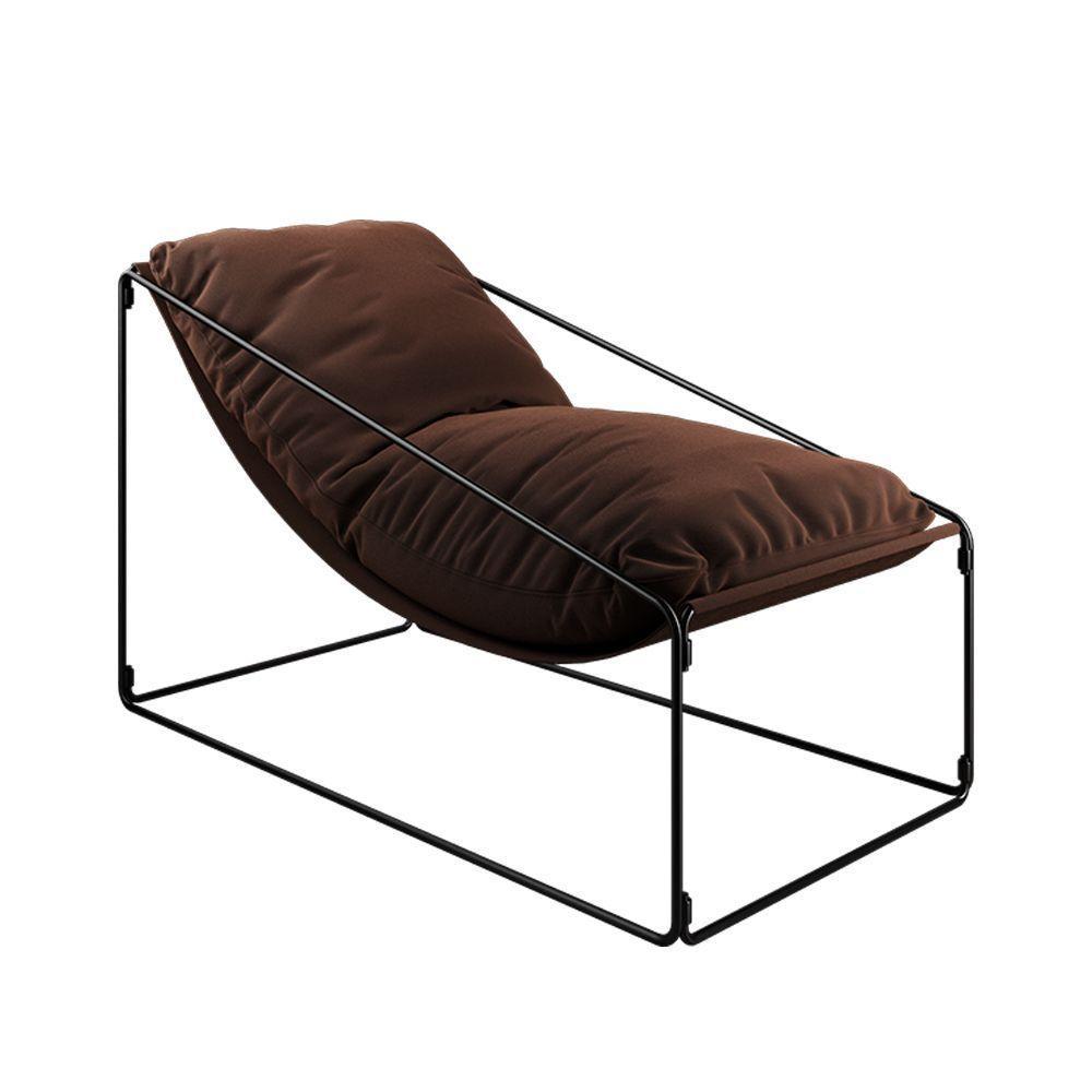 Espreguiçadeira Industrial Luxo Arpoador Com Almofada Marrom - Cor: Marrom - 1