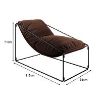 Espreguiçadeira Industrial Luxo Arpoador Com Almofada Marrom - Cor: Marrom - 3