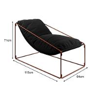 Espreguiçadeira Industrial Arpoador Com Almofada Cobre E Preto - Cor: Preto - 5