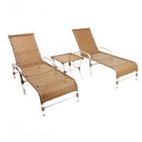 2 Espreguiçadeiras De Alumínio + 1 Mesa De Centro Sépia - 1