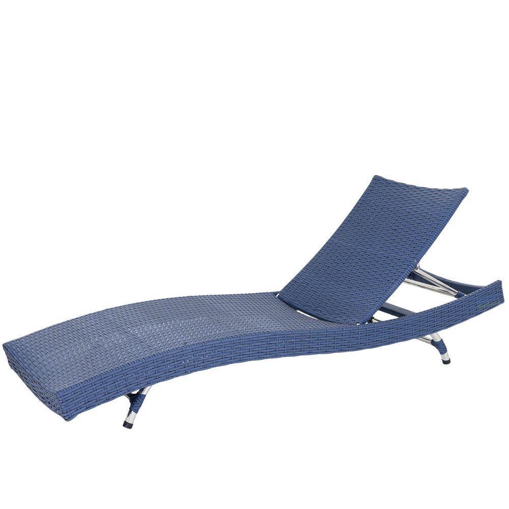 Espreguiçadeira Em Alumínio Com 6 Regulagens Azul Dark - 1