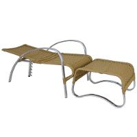 Cadeira Espreguiçadeira Com Puff Mini Garden Em Alumínio Para Área Piscina E Jardim Azul Dark - 3