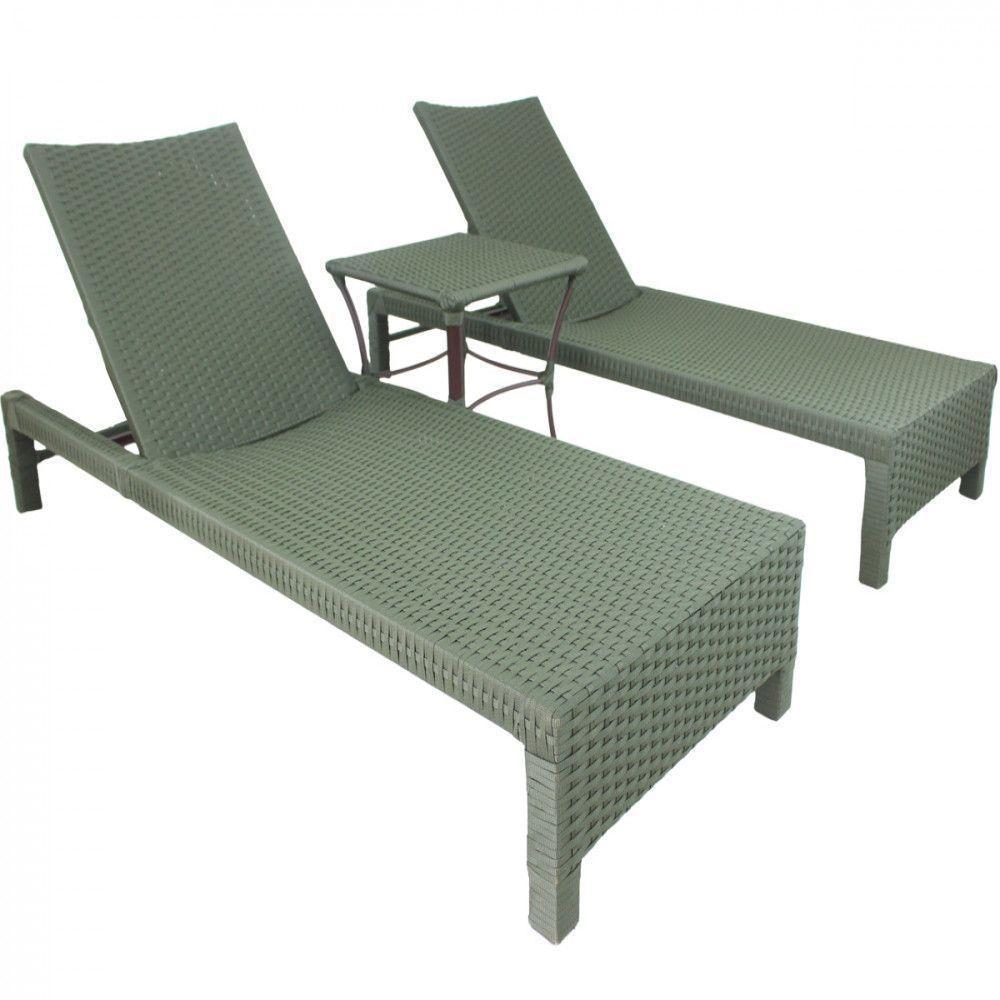 2 Espreguiçadeiras Grécia Em Alumínio E Corda Náutica Com Mesa - Piscina Verde Escuro - 2