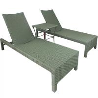 2 Espreguiçadeiras Grécia Em Alumínio E Corda Náutica Com Mesa - Piscina Verde Escuro - 2