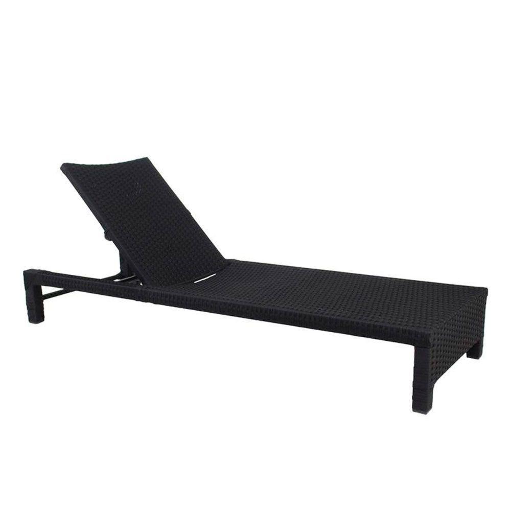 2 Espreguiçadeiras Grécia Em Alumínio E Corda Náutica Com Mesa Piscina Preto - 3