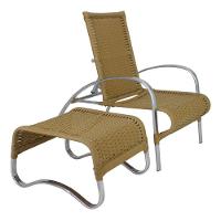 Cadeira Espreguiçadeira Com Puff Mini Garden Em Alumínio Para Área Piscina E Jardim Avelã - 3