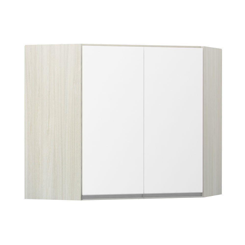 Armário De Canto Diagonal 2 Portas Lis Legno Crema C/Branco - 1