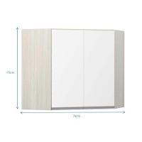 Armário De Canto Diagonal 2 Portas Lis Legno Crema C/Branco - 3