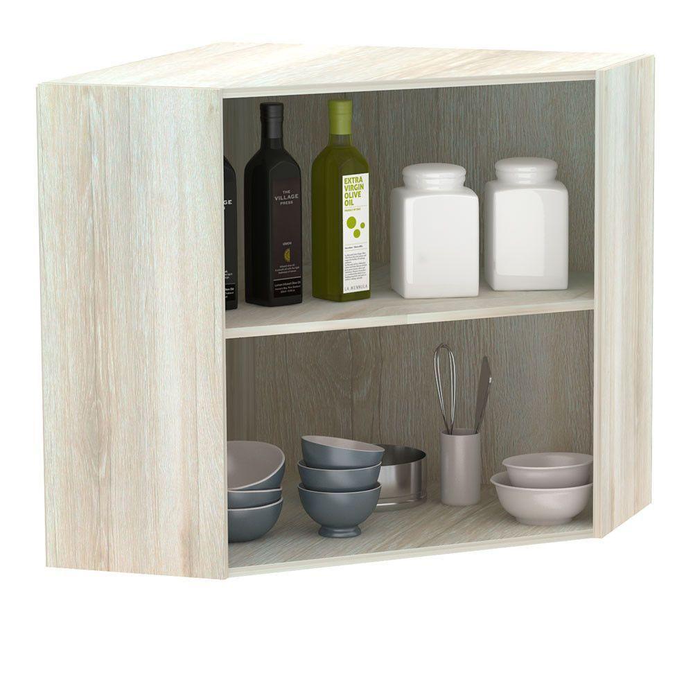 Armário De Canto Diagonal 2 Portas Lis Legno Crema C/Preto - 4