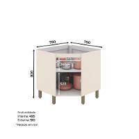 Balcão Canto Oblíquo 1 Porta Connect Henn Off White - 3