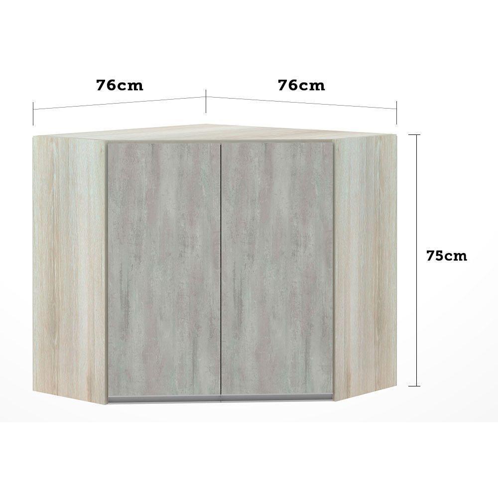 Armário De Canto Diagonal 2 Portas Lis Legno Crema - 2