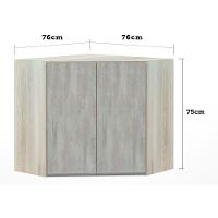 Armário De Canto Diagonal 2 Portas Lis Legno Crema - 2