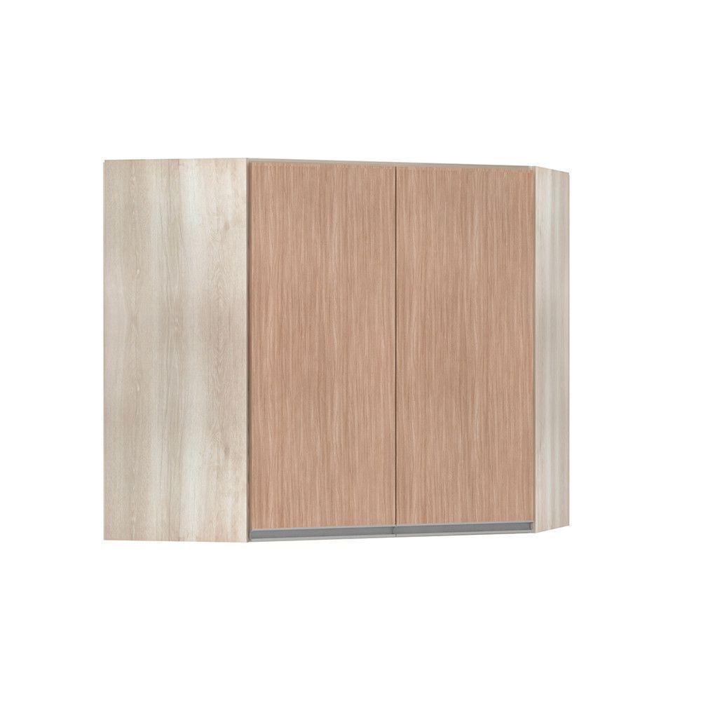 Armário De Canto Diagonal 2 Portas Lis Legno Crema C/Cumaru - 1