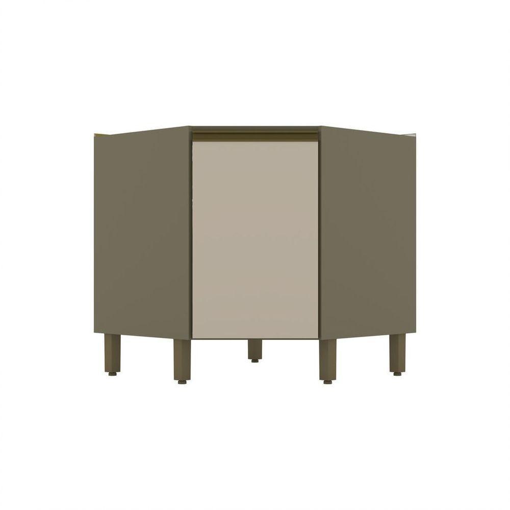 Balcão Canto Oblíquo 01 Porta Connect Henn Duna Com Cristal - 1