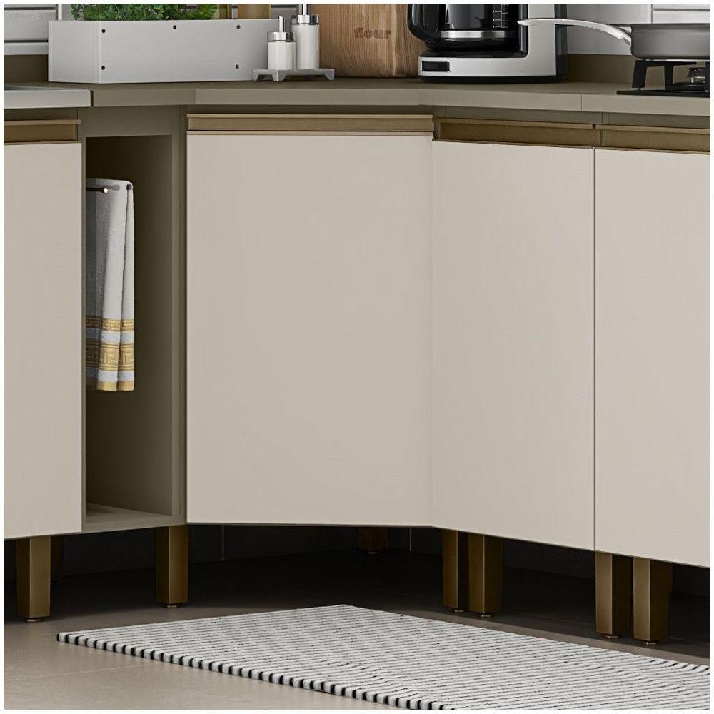 Balcão Canto Oblíquo 01 Porta Connect Henn Duna Com Cristal - 2